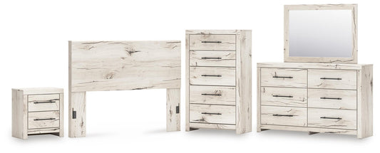 Lawroy Queen Panel Headboard, Dresser, Mirror, Chest and Nightstand
