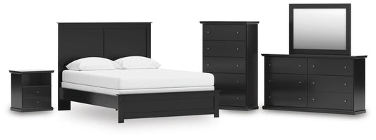Maribel Queen Panel Bed, Dresser, Mirror, Chest and Nightstand