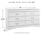 Anarasia Six Drawer Dresser Wilson Furniture (OH)  in Bridgeport, Ohio. Serving Bridgeport, Yorkville, Bellaire, & Avondale