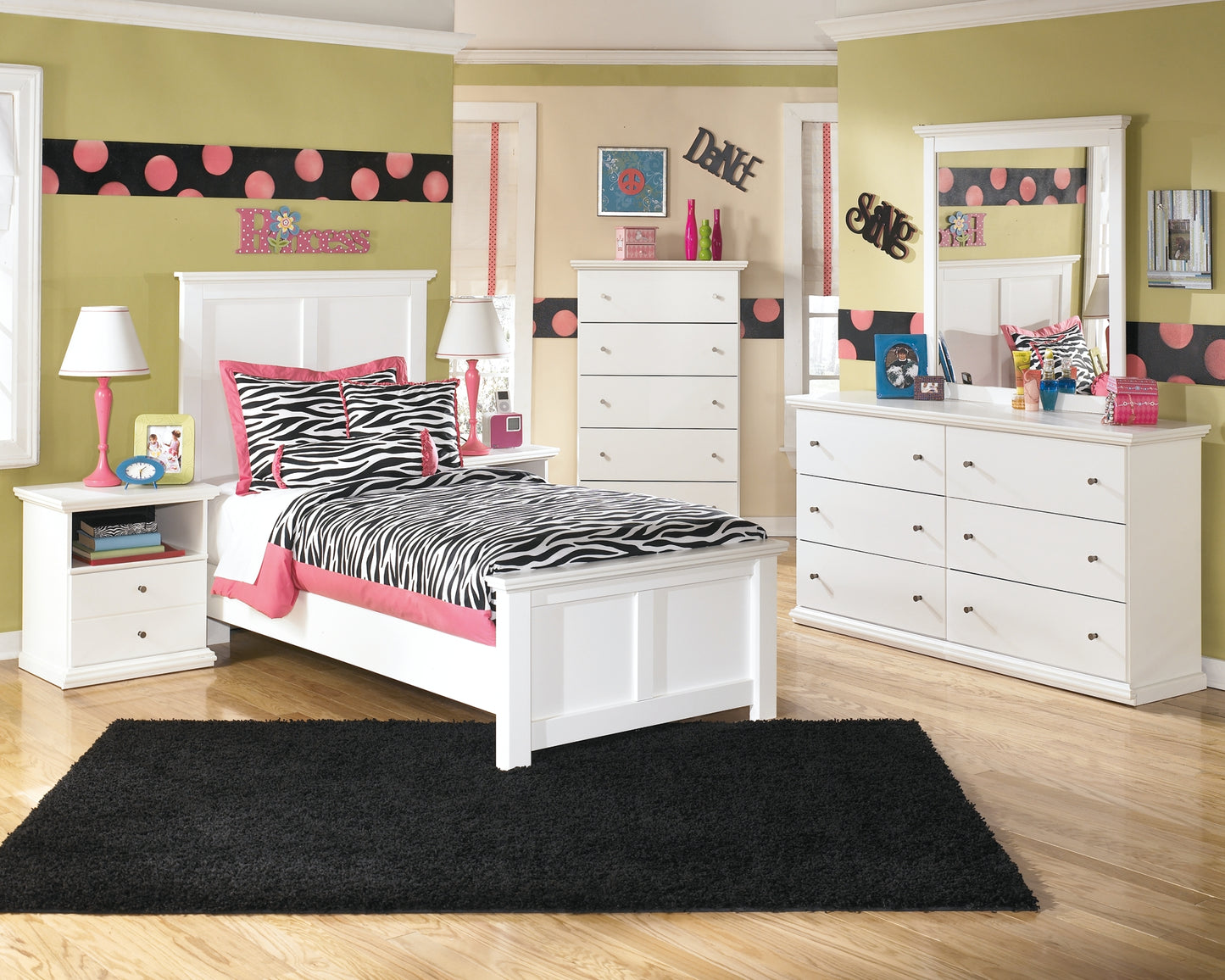 Bostwick Shoals Twin Panel Bed with Mirrored Dresser, Chest and Nightstand Wilson Furniture (OH)  in Bridgeport, Ohio. Serving Bridgeport, Yorkville, Bellaire, & Avondale