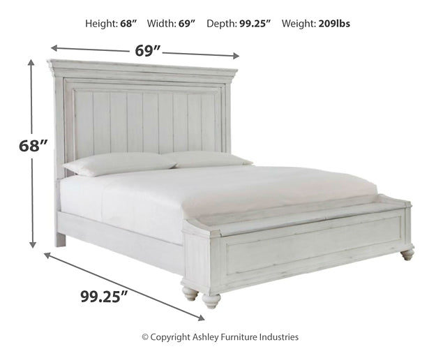 Kanwyn Queen Panel Bed with Storage with Mirrored Dresser, Chest and Nightstand Wilson Furniture (OH)  in Bridgeport, Ohio. Serving Bridgeport, Yorkville, Bellaire, & Avondale