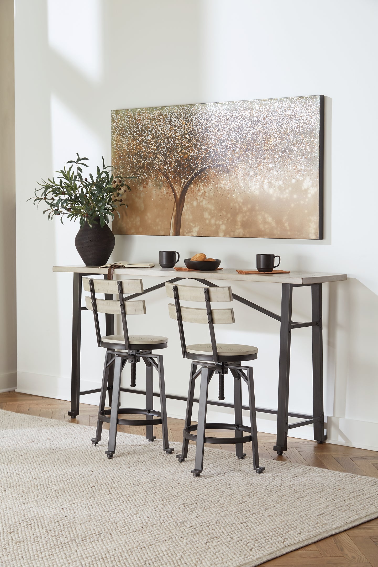 Karisslyn Counter Height Dining Table and 2 Barstools Wilson Furniture (OH)  in Bridgeport, Ohio. Serving Bridgeport, Yorkville, Bellaire, & Avondale