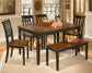Owingsville Dining Table and 4 Chairs and Bench Wilson Furniture (OH)  in Bridgeport, Ohio. Serving Bridgeport, Yorkville, Bellaire, & Avondale
