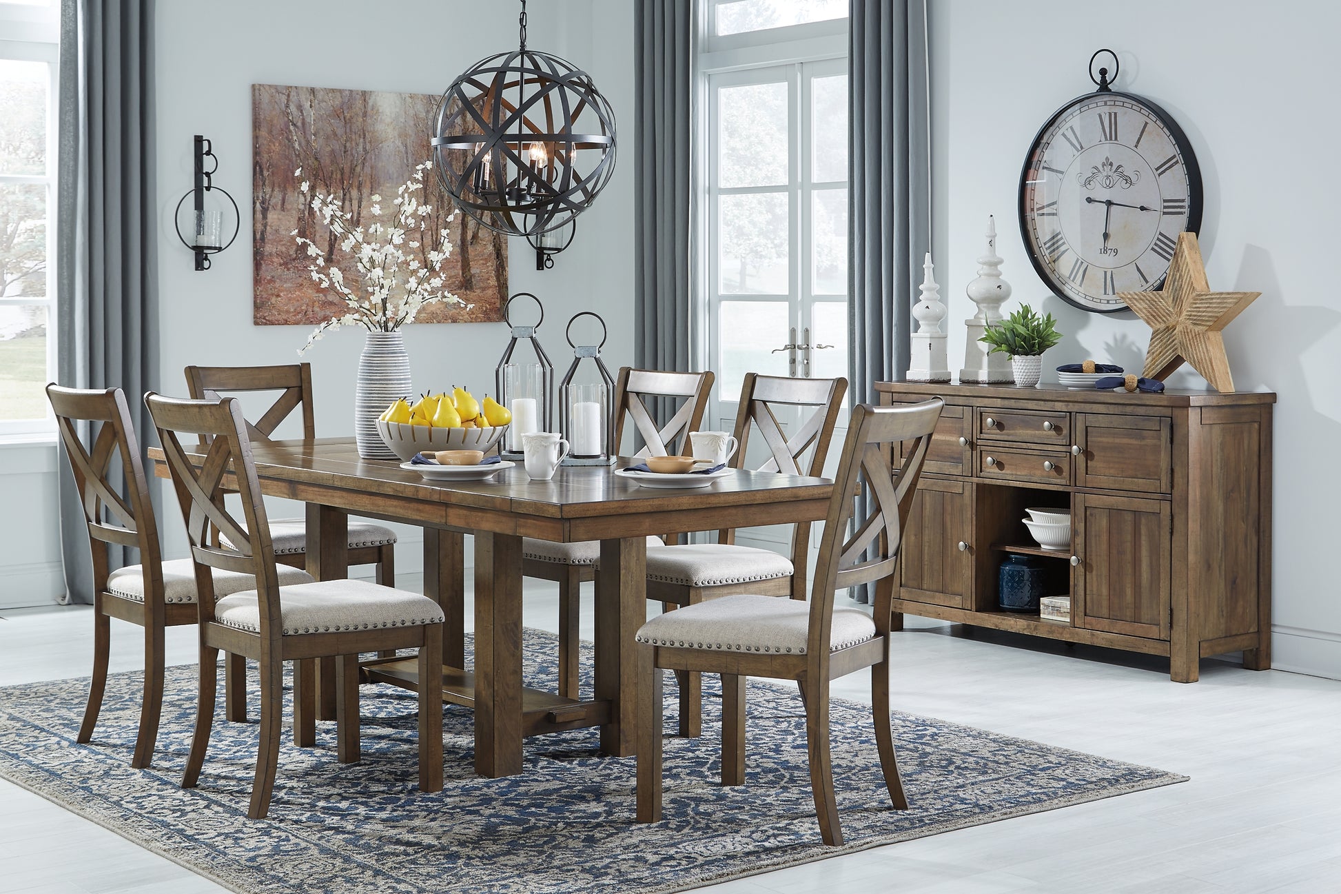 Moriville Dining Table and 6 Chairs Wilson Furniture (OH)  in Bridgeport, Ohio. Serving Bridgeport, Yorkville, Bellaire, & Avondale