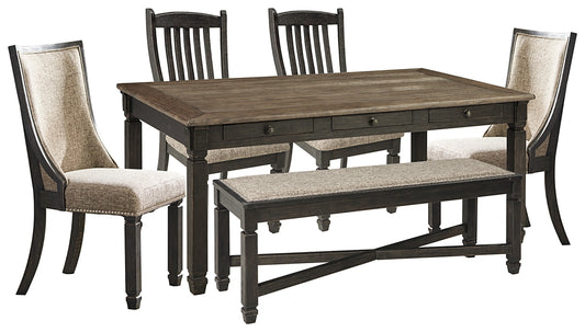 Tyler Creek Dining Table and 4 Chairs and Bench Wilson Furniture (OH)  in Bridgeport, Ohio. Serving Moundsville, Richmond, Smithfield, Cadiz, & St. Clairesville