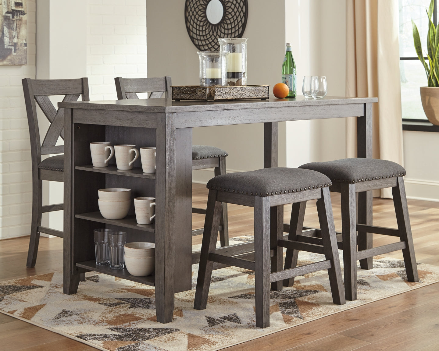 Caitbrook Counter Height Dining Table and 4 Barstools Wilson Furniture (OH)  in Bridgeport, Ohio. Serving Bridgeport, Yorkville, Bellaire, & Avondale
