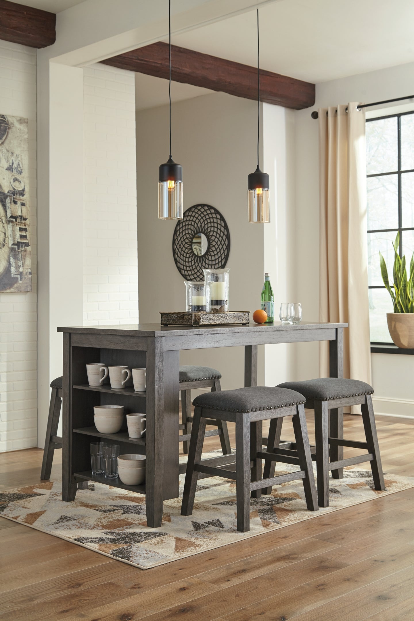 Caitbrook Counter Height Dining Table and 4 Barstools Wilson Furniture (OH)  in Bridgeport, Ohio. Serving Bridgeport, Yorkville, Bellaire, & Avondale