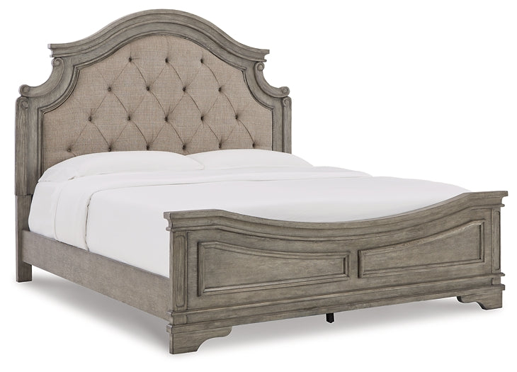 Lodenbay California King Panel Bed with Mirrored Dresser, Chest and Nightstand Wilson Furniture (OH)  in Bridgeport, Ohio. Serving Bridgeport, Yorkville, Bellaire, & Avondale