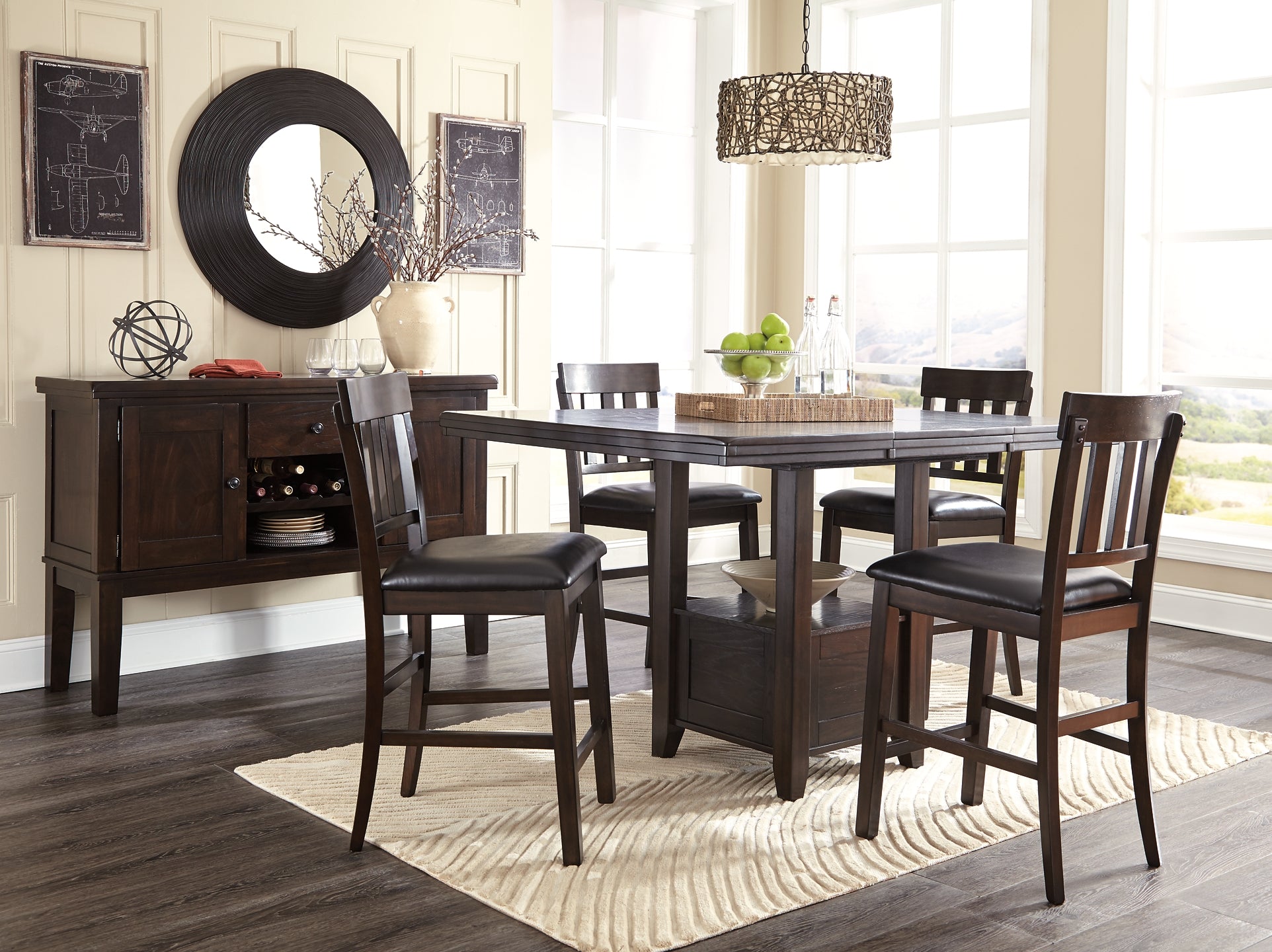 Haddigan Counter Height Dining Table and 4 Barstools with Storage Wilson Furniture (OH)  in Bridgeport, Ohio. Serving Bridgeport, Yorkville, Bellaire, & Avondale