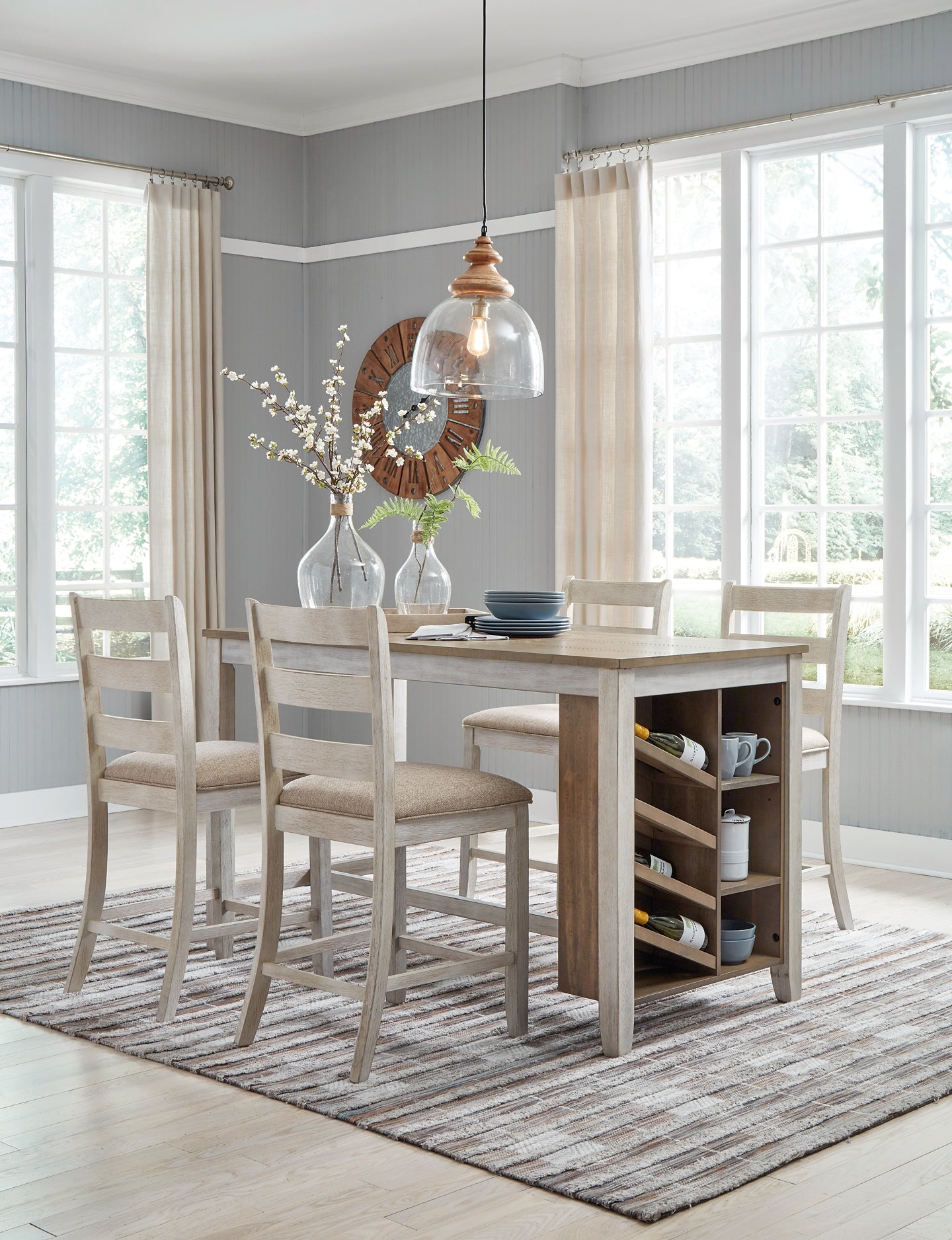 Skempton Counter Height Dining Table and 4 Barstools Wilson Furniture (OH)  in Bridgeport, Ohio. Serving Bridgeport, Yorkville, Bellaire, & Avondale