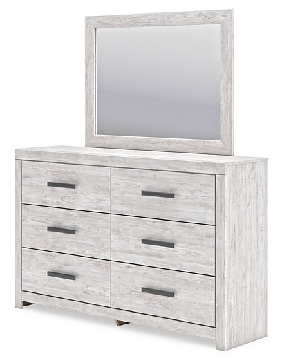 Cayboni Twin Panel Bed with Mirrored Dresser, Chest and Nightstand