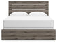 Graystorm King Panel Bed with Mirrored Dresser