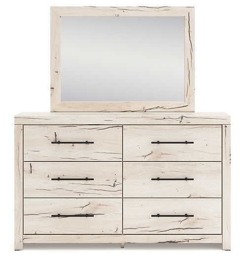 Lawroy Full Panel Headboard with Mirrored Dresser
