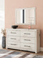 Lawroy Twin Panel Headboard with Mirrored Dresser and Nightstand