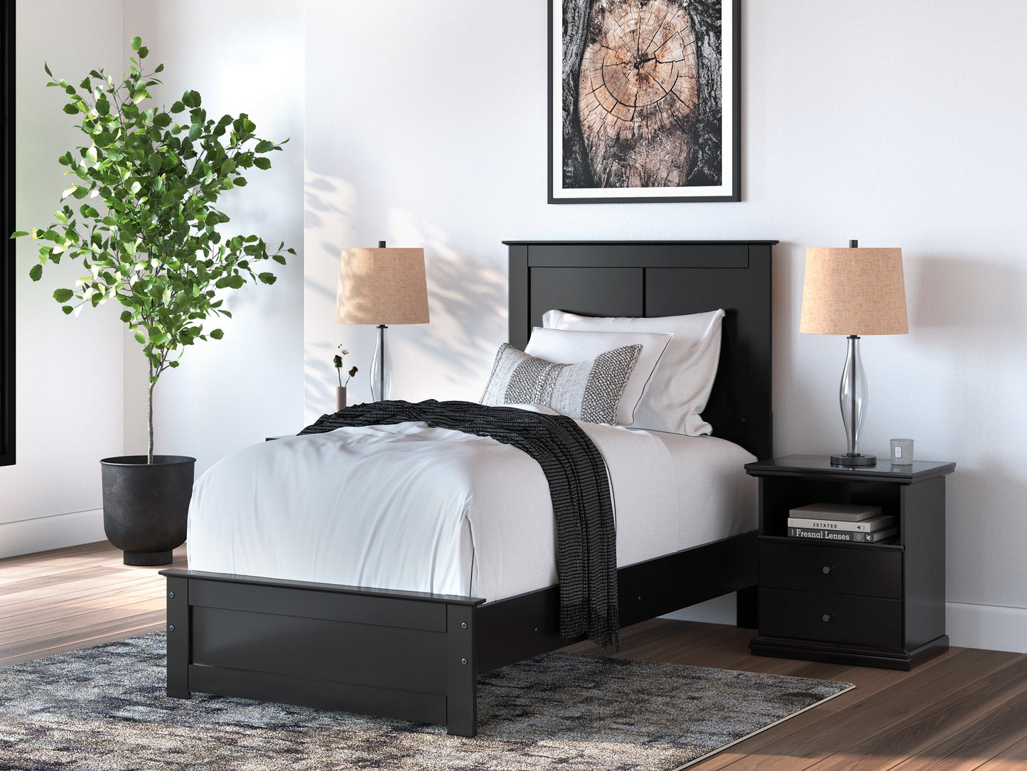 Maribel Twin Panel Bed, Dresser, Mirror and Nightstand