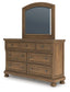 Feddinger Queen Panel Bed with Mirrored Dresser