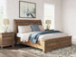 Feddinger California King Storage Sleigh Bed with Mirrored Dresser, Chest and Nightstand