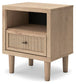 Cielden Queen Upholstered Bed with Roll Slats, Dresser, Mirror and Nightstand