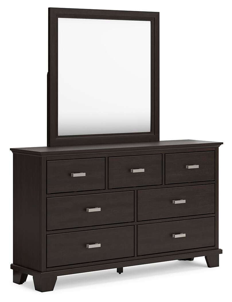 Covetown California King Panel Bed, Dresser, Mirror, Chest and Nightstand