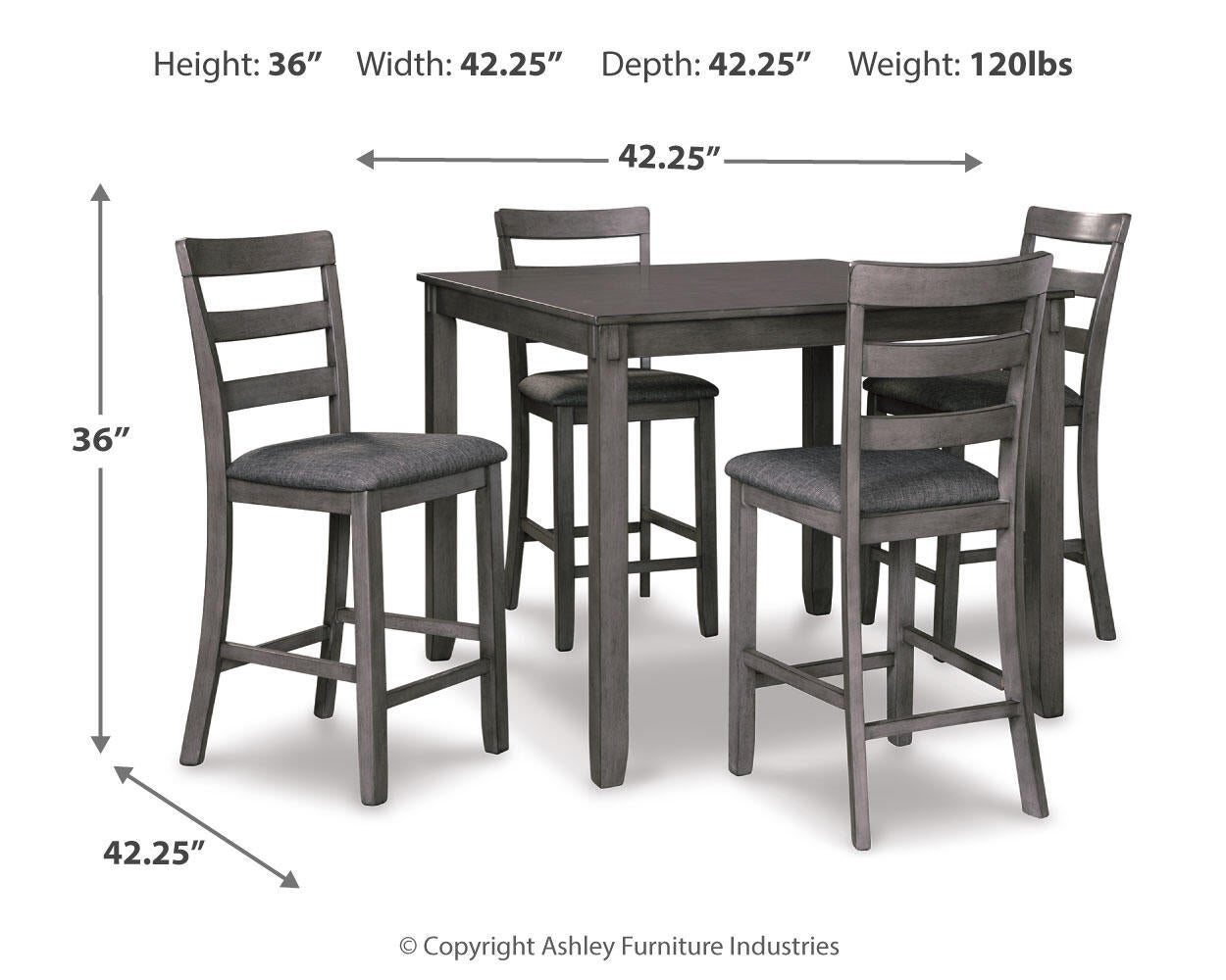 Ashley Express - Bridson Square Counter TBL Set (5/CN)