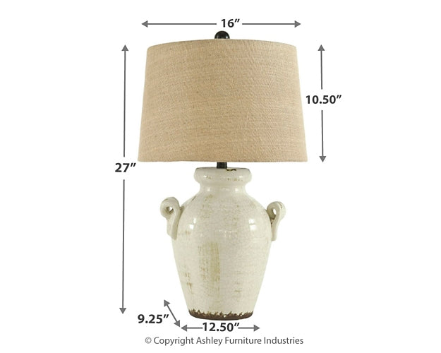 Ashley Express - Emelda Ceramic Table Lamp (1/CN) Wilson Furniture (OH)  in Bridgeport, Ohio. Serving Bridgeport, Yorkville, Bellaire, & Avondale