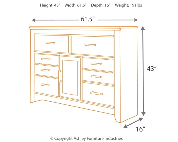 Juararo Six Drawer Dresser Wilson Furniture (OH)  in Bridgeport, Ohio. Serving Bridgeport, Yorkville, Bellaire, & Avondale