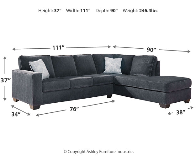 Altari 2-Piece Sleeper Sectional with Chaise Wilson Furniture (OH)  in Bridgeport, Ohio. Serving Bridgeport, Yorkville, Bellaire, & Avondale