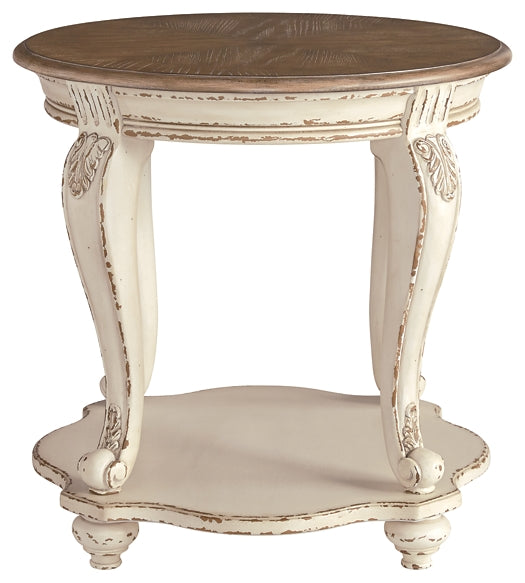 Ashley Express - Realyn Round End Table Wilson Furniture (OH)  in Bridgeport, Ohio. Serving Bridgeport, Yorkville, Bellaire, & Avondale