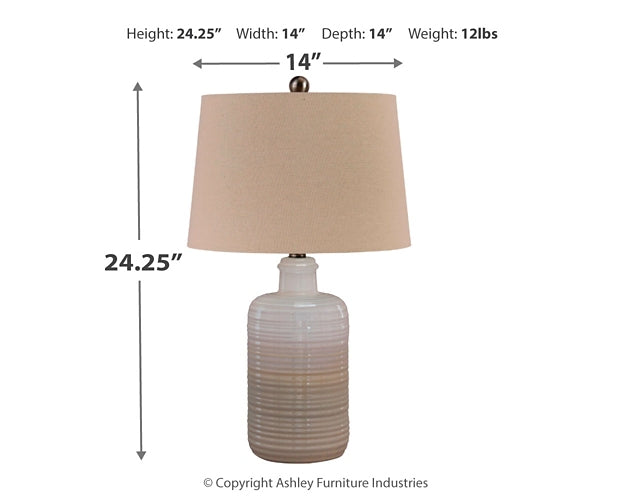 Ashley Express - Marnina Ceramic Table Lamp (2/CN) Wilson Furniture (OH)  in Bridgeport, Ohio. Serving Bridgeport, Yorkville, Bellaire, & Avondale