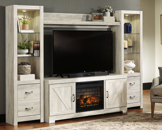 Bellaby 4-Piece Entertainment Center with Electric Fireplace Wilson Furniture (OH)  in Bridgeport, Ohio. Serving Bridgeport, Yorkville, Bellaire, & Avondale
