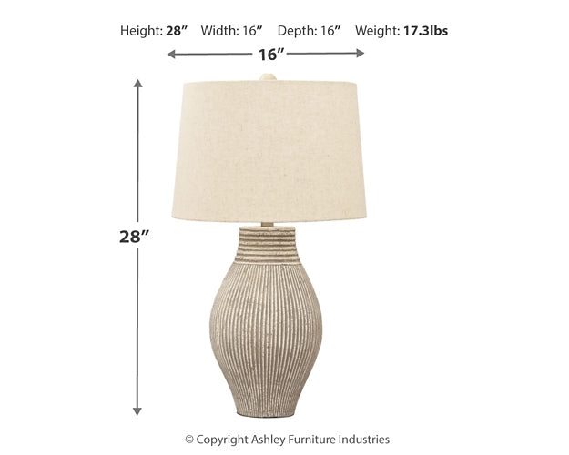 Ashley Express - Layal Paper Table Lamp (1/CN) Wilson Furniture (OH)  in Bridgeport, Ohio. Serving Bridgeport, Yorkville, Bellaire, & Avondale
