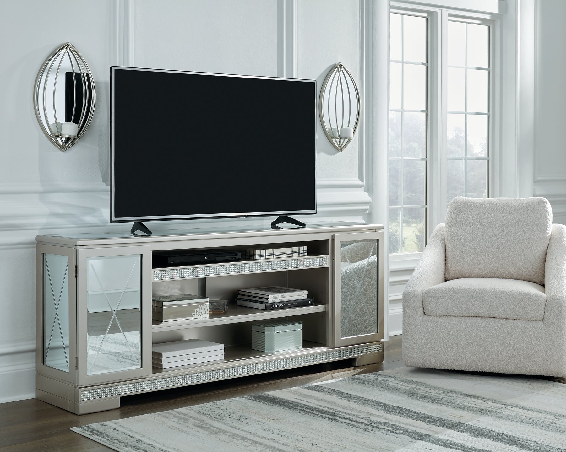Flamory LG TV Stand w/Fireplace Option Wilson Furniture (OH)  in Bridgeport, Ohio. Serving Bridgeport, Yorkville, Bellaire, & Avondale