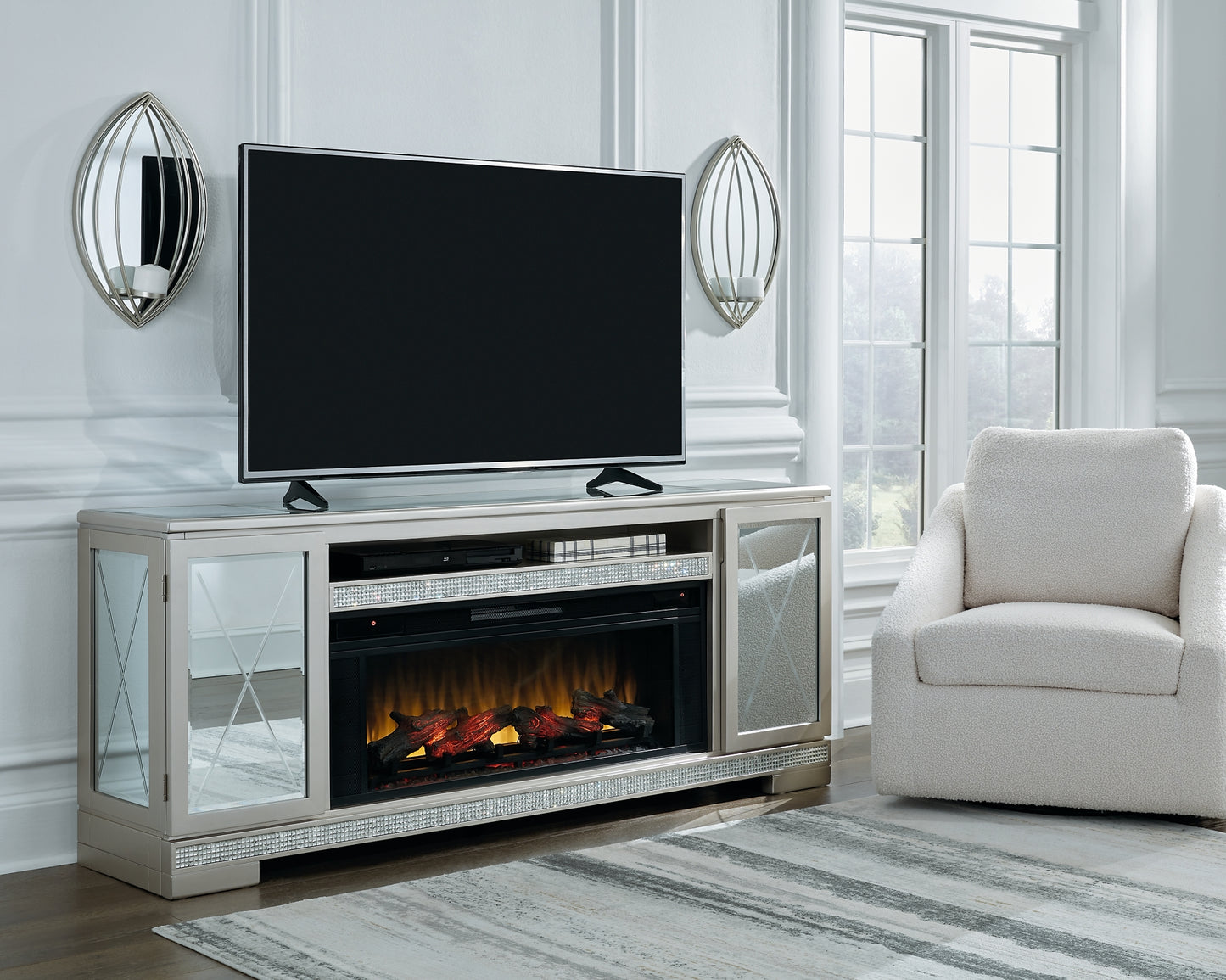 Flamory LG TV Stand w/Fireplace Option Wilson Furniture (OH)  in Bridgeport, Ohio. Serving Bridgeport, Yorkville, Bellaire, & Avondale
