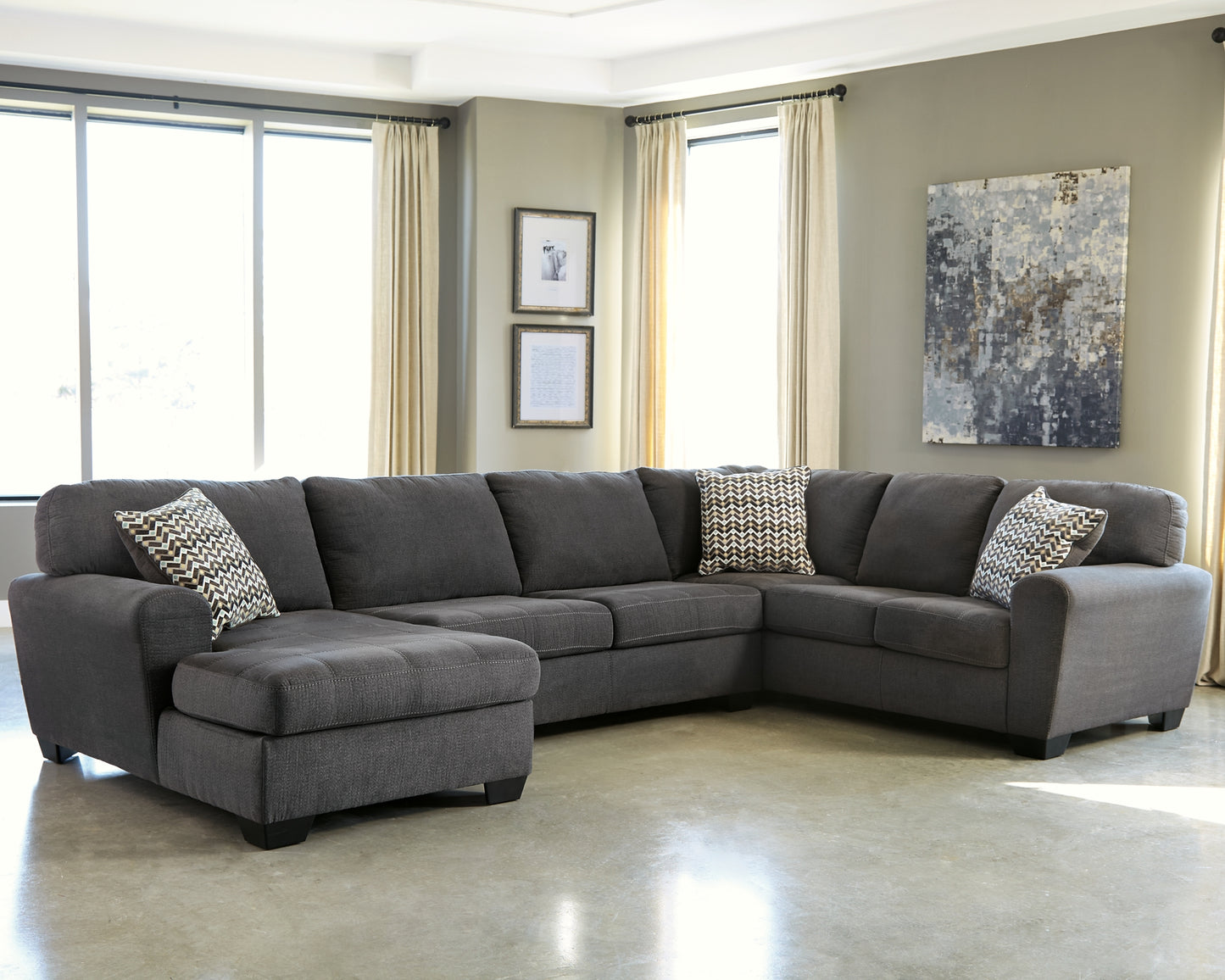 Ambee 3-Piece Sectional with Chaise Wilson Furniture (OH)  in Bridgeport, Ohio. Serving Bridgeport, Yorkville, Bellaire, & Avondale