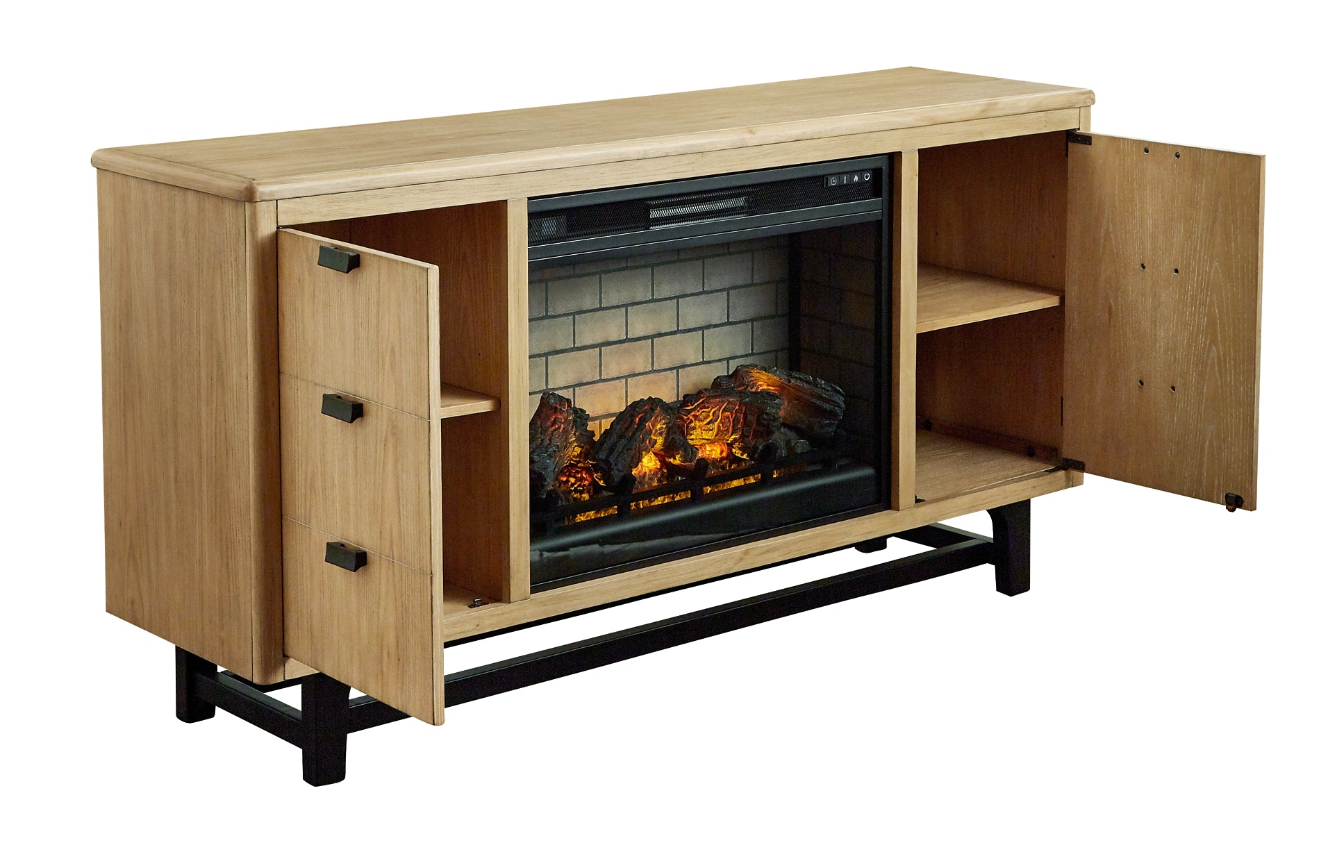Ashley Express - Freslowe TV Stand with Electric Fireplace Wilson Furniture (OH)  in Bridgeport, Ohio. Serving Bridgeport, Yorkville, Bellaire, & Avondale