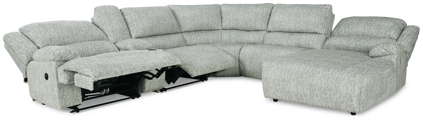 McClelland 6-Piece Reclining Sectional with Chaise Wilson Furniture (OH)  in Bridgeport, Ohio. Serving Bridgeport, Yorkville, Bellaire, & Avondale