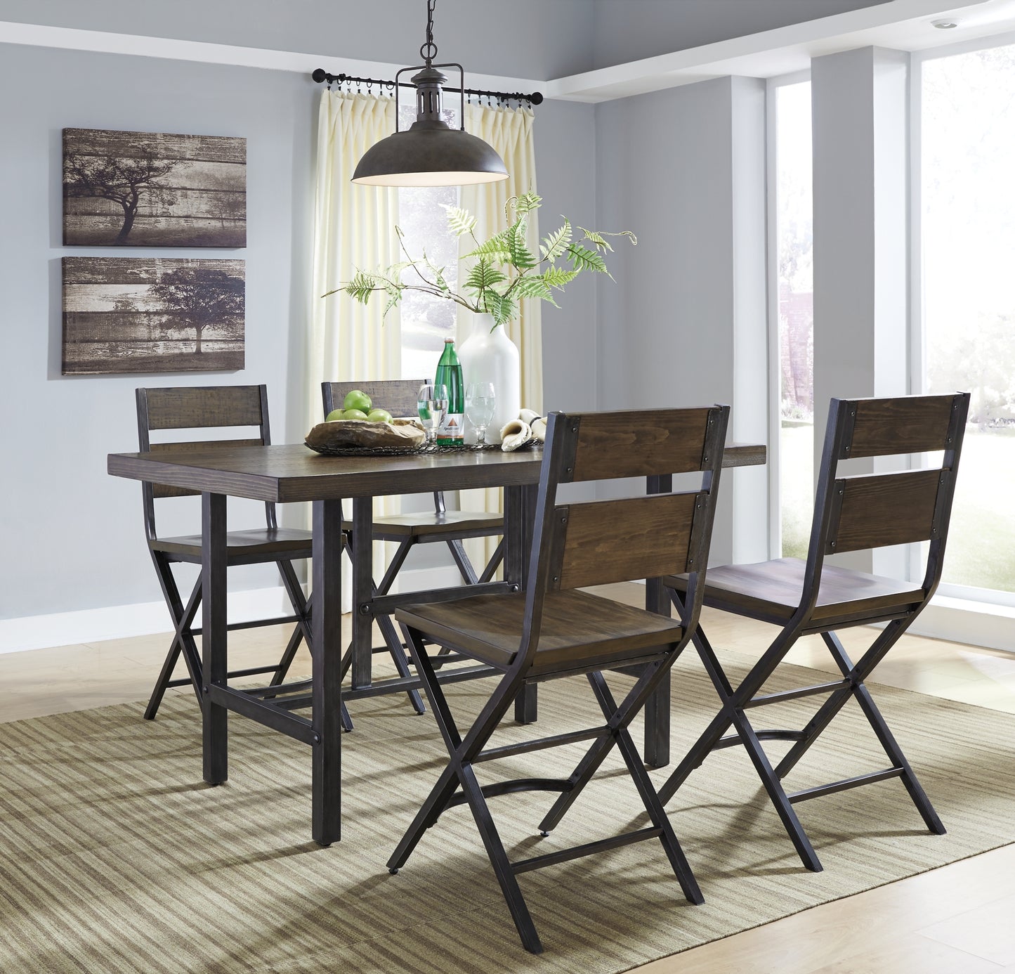Kavara Counter Height Dining Table and 6 Barstools Wilson Furniture (OH)  in Bridgeport, Ohio. Serving Bridgeport, Yorkville, Bellaire, & Avondale