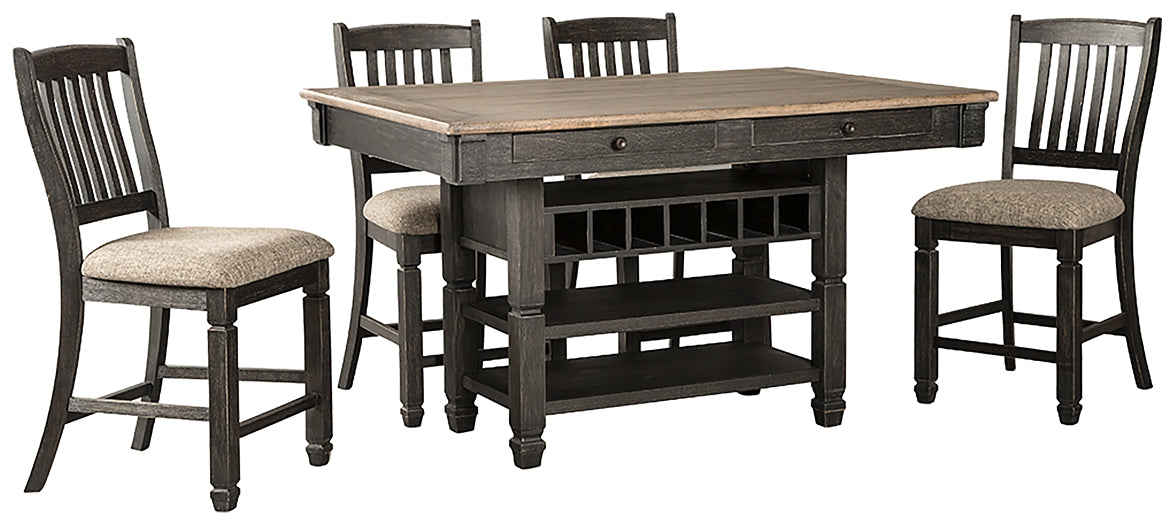 Tyler Creek Counter Height Dining Table and 4 Barstools Wilson Furniture (OH)  in Bridgeport, Ohio. Serving Moundsville, Richmond, Smithfield, Cadiz, & St. Clairesville