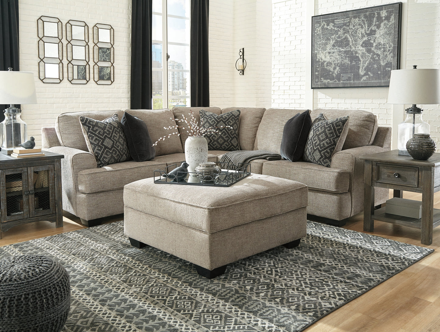 Bovarian 2-Piece Sectional with Ottoman Wilson Furniture (OH)  in Bridgeport, Ohio. Serving Bridgeport, Yorkville, Bellaire, & Avondale