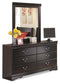 Huey Vineyard Full Sleigh Bed with Mirrored Dresser and Chest Wilson Furniture (OH)  in Bridgeport, Ohio. Serving Bridgeport, Yorkville, Bellaire, & Avondale