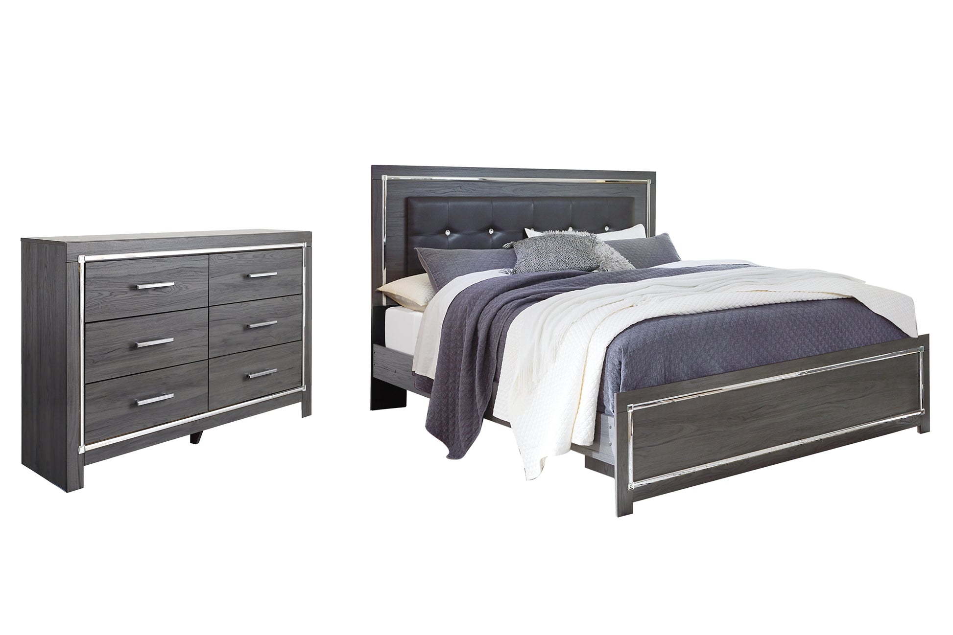 Lodanna King Panel Bed with Dresser Wilson Furniture (OH)  in Bridgeport, Ohio. Serving Bridgeport, Yorkville, Bellaire, & Avondale