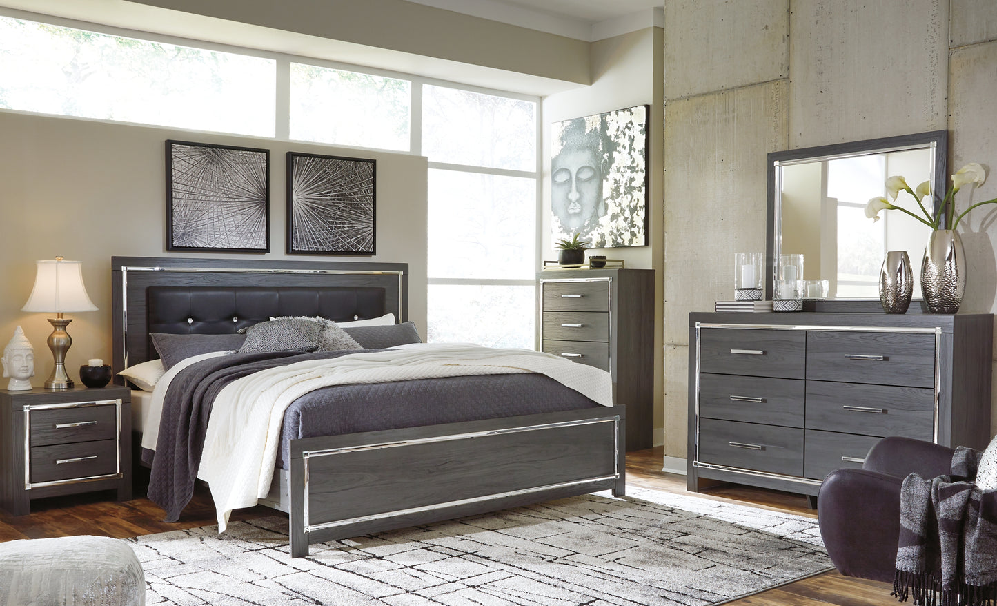 Lodanna King Panel Bed with Dresser Wilson Furniture (OH)  in Bridgeport, Ohio. Serving Bridgeport, Yorkville, Bellaire, & Avondale