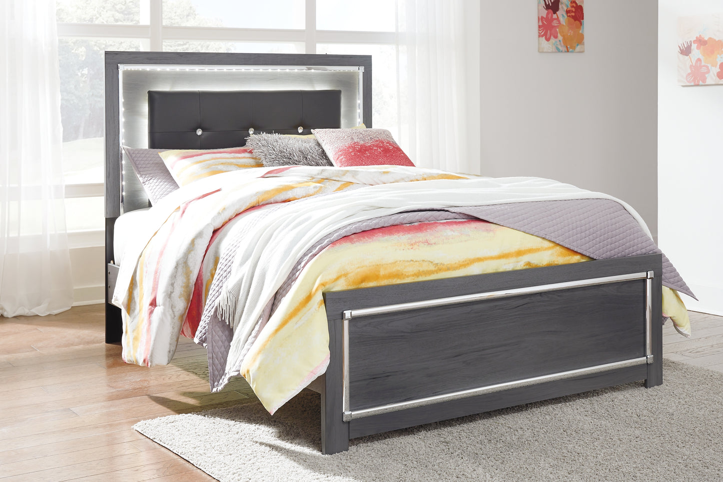 Lodanna Full Panel Bed with Mirrored Dresser Wilson Furniture (OH)  in Bridgeport, Ohio. Serving Bridgeport, Yorkville, Bellaire, & Avondale