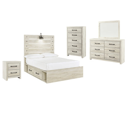 Cambeck Queen Panel Bed with 2 Storage Drawers with Mirrored Dresser, Chest and Nightstand Wilson Furniture (OH)  in Bridgeport, Ohio. Serving Bridgeport, Yorkville, Bellaire, & Avondale