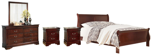 Alisdair California King Sleigh Bed with Mirrored Dresser and 2 Nightstands Wilson Furniture (OH)  in Bridgeport, Ohio. Serving Bridgeport, Yorkville, Bellaire, & Avondale