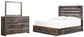 Drystan King Panel Bed with 2 Storage Drawers with Mirrored Dresser Wilson Furniture (OH)  in Bridgeport, Ohio. Serving Bridgeport, Yorkville, Bellaire, & Avondale