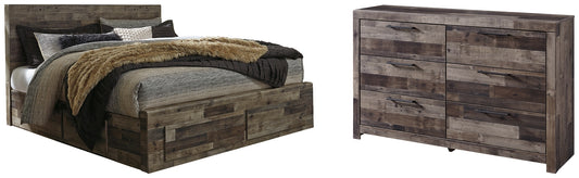 Derekson King Panel Bed with 2 Storage Drawers with Dresser Wilson Furniture (OH)  in Bridgeport, Ohio. Serving Bridgeport, Yorkville, Bellaire, & Avondale
