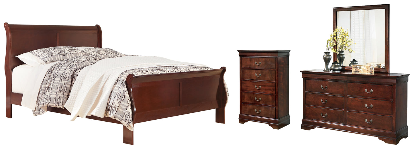 Alisdair Queen Sleigh Bed with Mirrored Dresser and Chest Wilson Furniture (OH)  in Bridgeport, Ohio. Serving Bridgeport, Yorkville, Bellaire, & Avondale