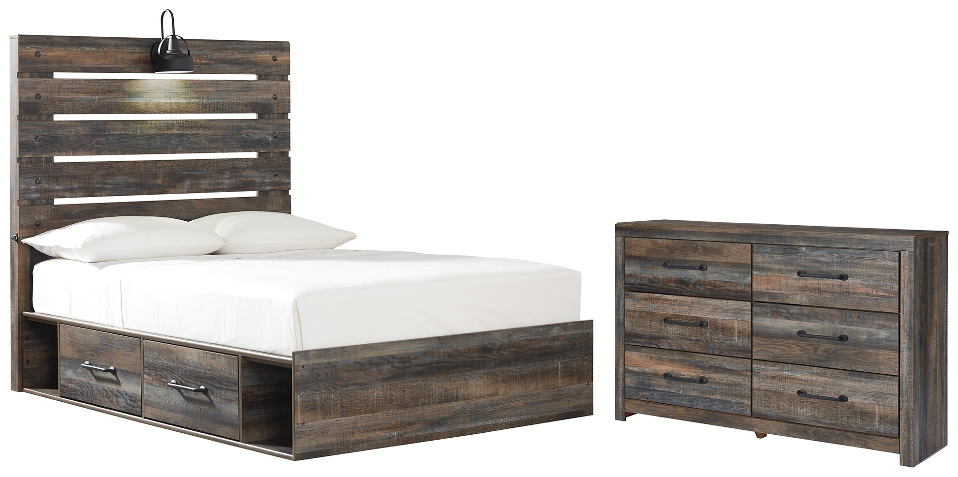 Drystan Twin Panel Bed with 2 Storage Drawers with Dresser Wilson Furniture (OH)  in Bridgeport, Ohio. Serving Bridgeport, Yorkville, Bellaire, & Avondale