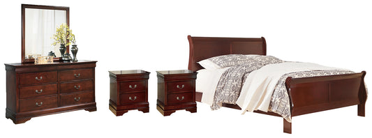 Alisdair Queen Sleigh Bed with Mirrored Dresser and 2 Nightstands Wilson Furniture (OH)  in Bridgeport, Ohio. Serving Bridgeport, Yorkville, Bellaire, & Avondale
